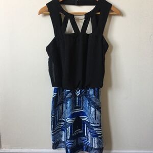 Bisou Bisou Dress Black and Blue Design Cocktail 2